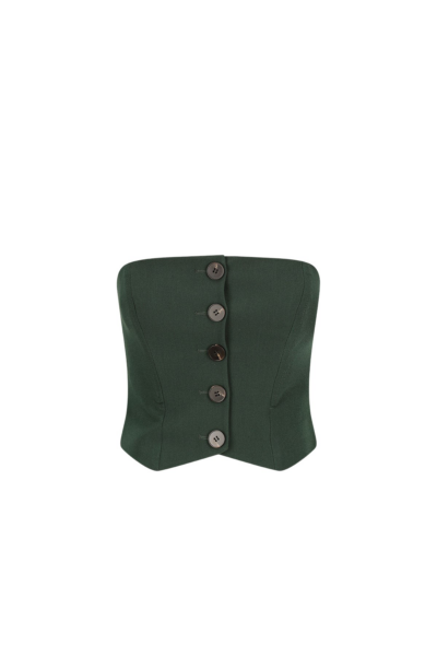 Irena Button Up Bodice - Deep Forest