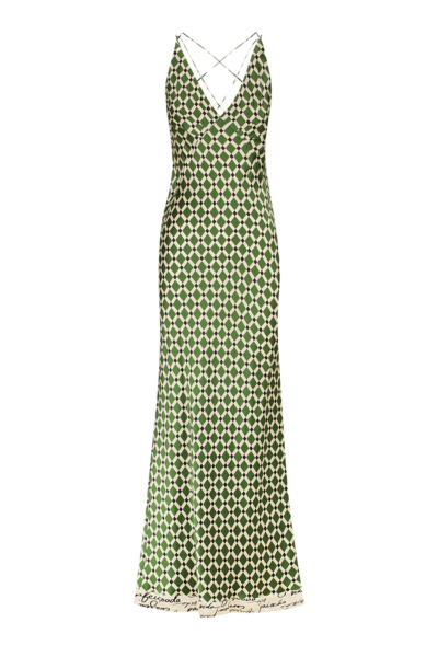 Kahlo Silk Contrast Cross Strap Maxi Dress