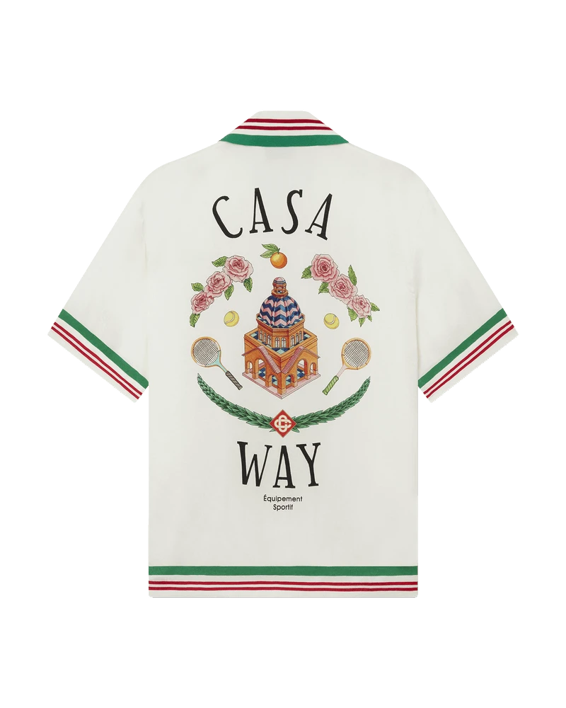 Casablanca Casa Way Knitted Collar Silk Shirt Casablanca Shirt
