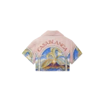 Casablanca Chevaux Sauvages Cropped Silk Shirt Casablanca Clothing