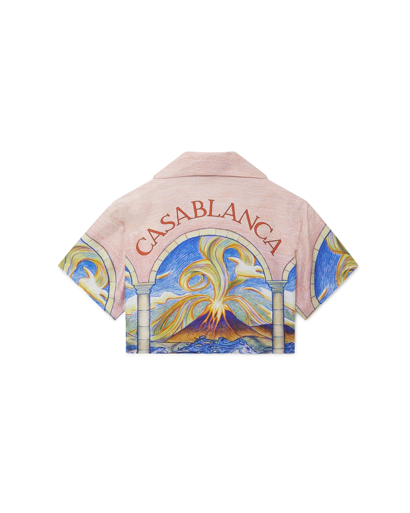 Casablanca Chevaux Sauvages Cropped Silk Shirt Casablanca Clothing