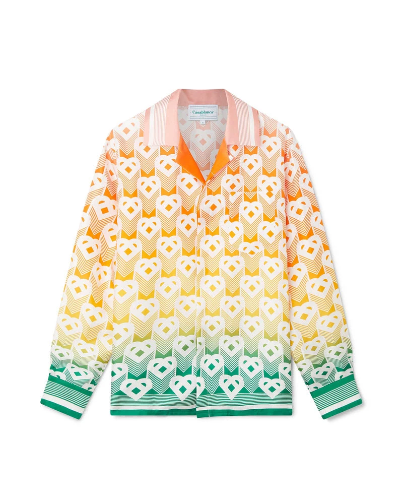 Casablanca Gradient Heart Monogram Silk Shirt Casablanca Clothing