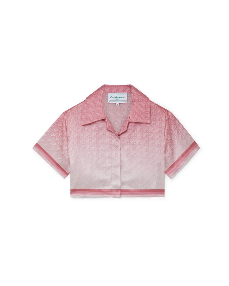 Casablanca Morning City View Cropped Silk Shirt Casablanca Shirt