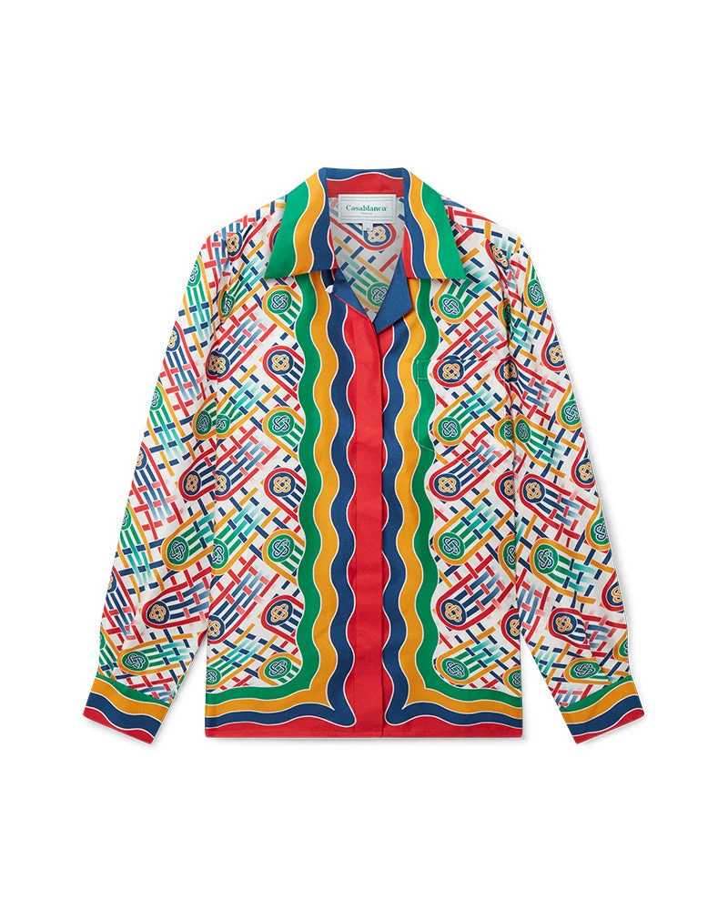 Casablanca Tennis Monogram Silk Shirt Casablanca Clothing