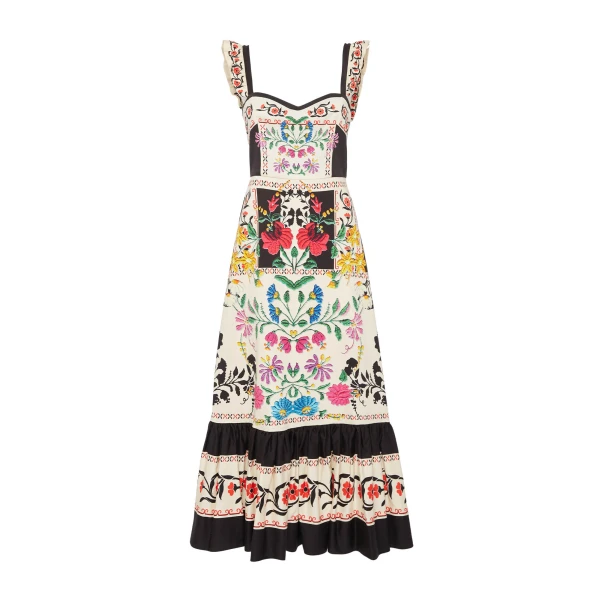 La DoubleJ Gingerbread Dress Plaza Placée Ivory in Flat Cotton Stretch - Dresses - Milanese Maximalist Fashion at Luxury Shoes 