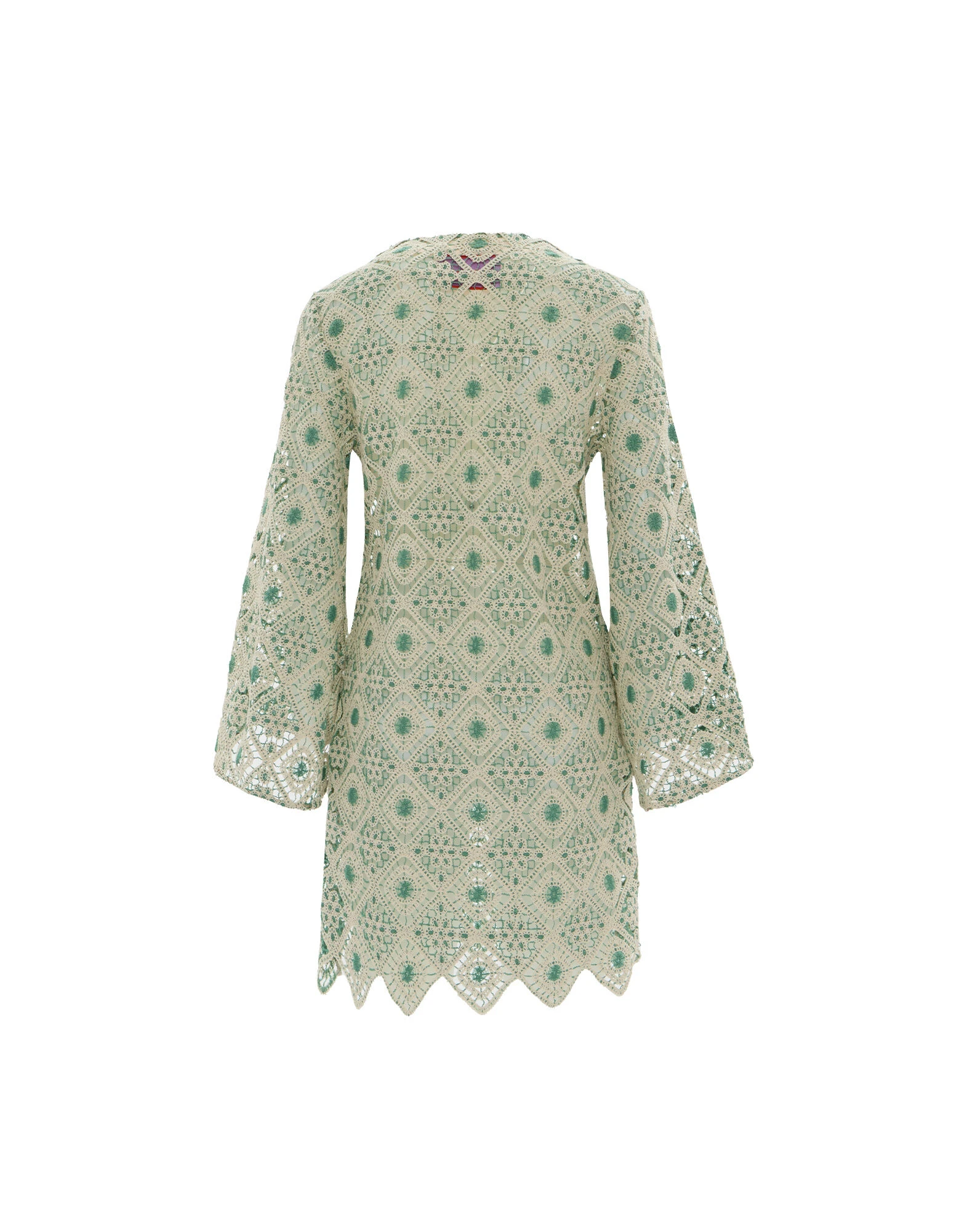La Double J The Kaftan Mini Agua Cream in Macramé La Double J Dress