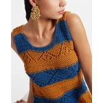 La Double J The Yarn Dress Solid Blue Petrol in Cable Chain La Double J Dress