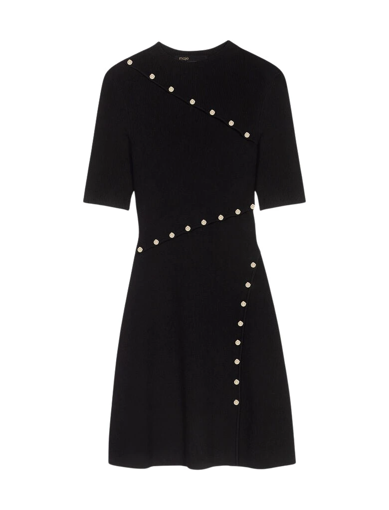 Maje-Dress-In-Ribbed-Knit40609_nobg Dress In Ribbed Knit - Image 1