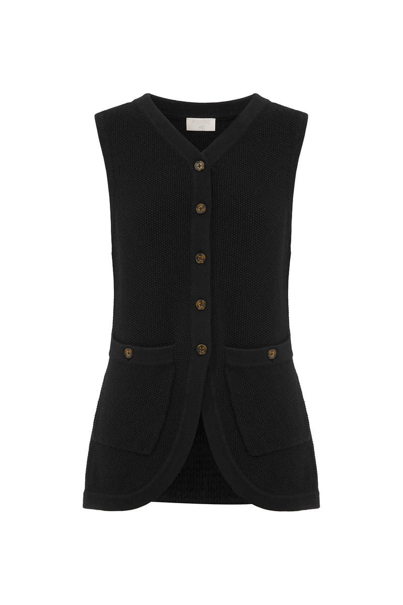 Posse-The-label-Harper-Vest-Black Posse The label Clothing