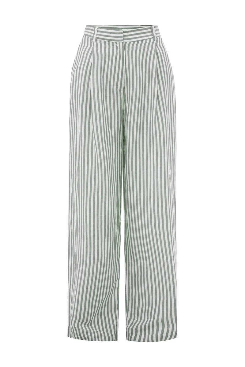 Posse-The-label-Lorenzo-Pant-Seagrass-Stripe Posse The label Clothing
