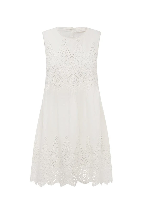 Posse-The-label-Louisa-Mini-Dress-Vintage-White Posse The label Clothing