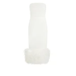 Oralie Ivory Feather Trimmed Midi Dress