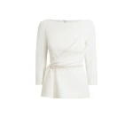Paisley Ivory Top With Embroidered Belt