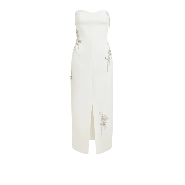 Peggie Ivory Embroidered Midi Dress