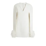 Safiyaa-Rowenal-Ivory-Feather-Trimmed-Short-Dress95676_nobg