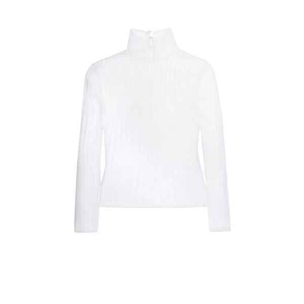Trace Ivory Pintucked Tulle Top