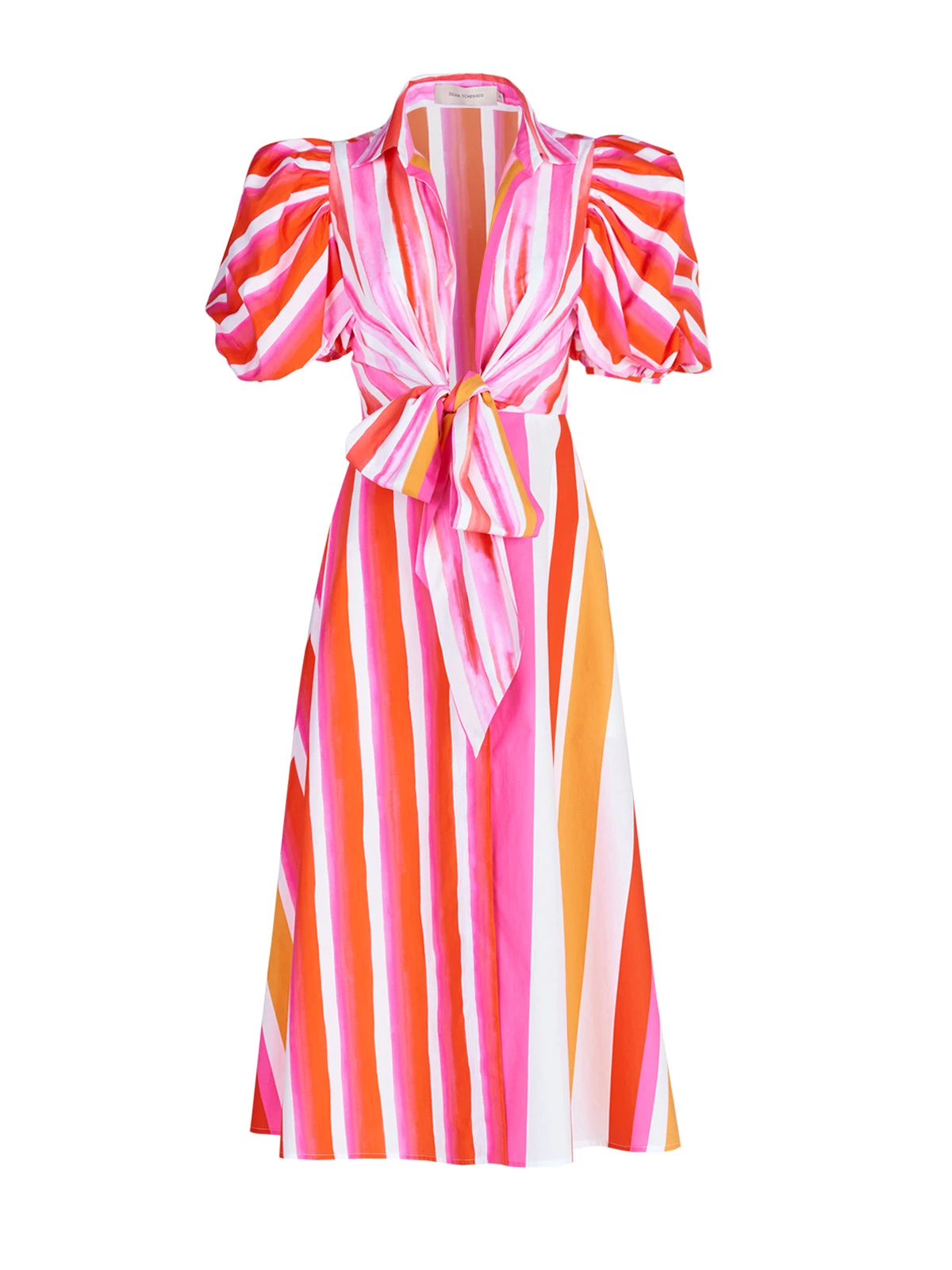 Silvia-Tcherassi-Pavia-Dress-Rouge-Orange-Stripes Silvia Tcherassi