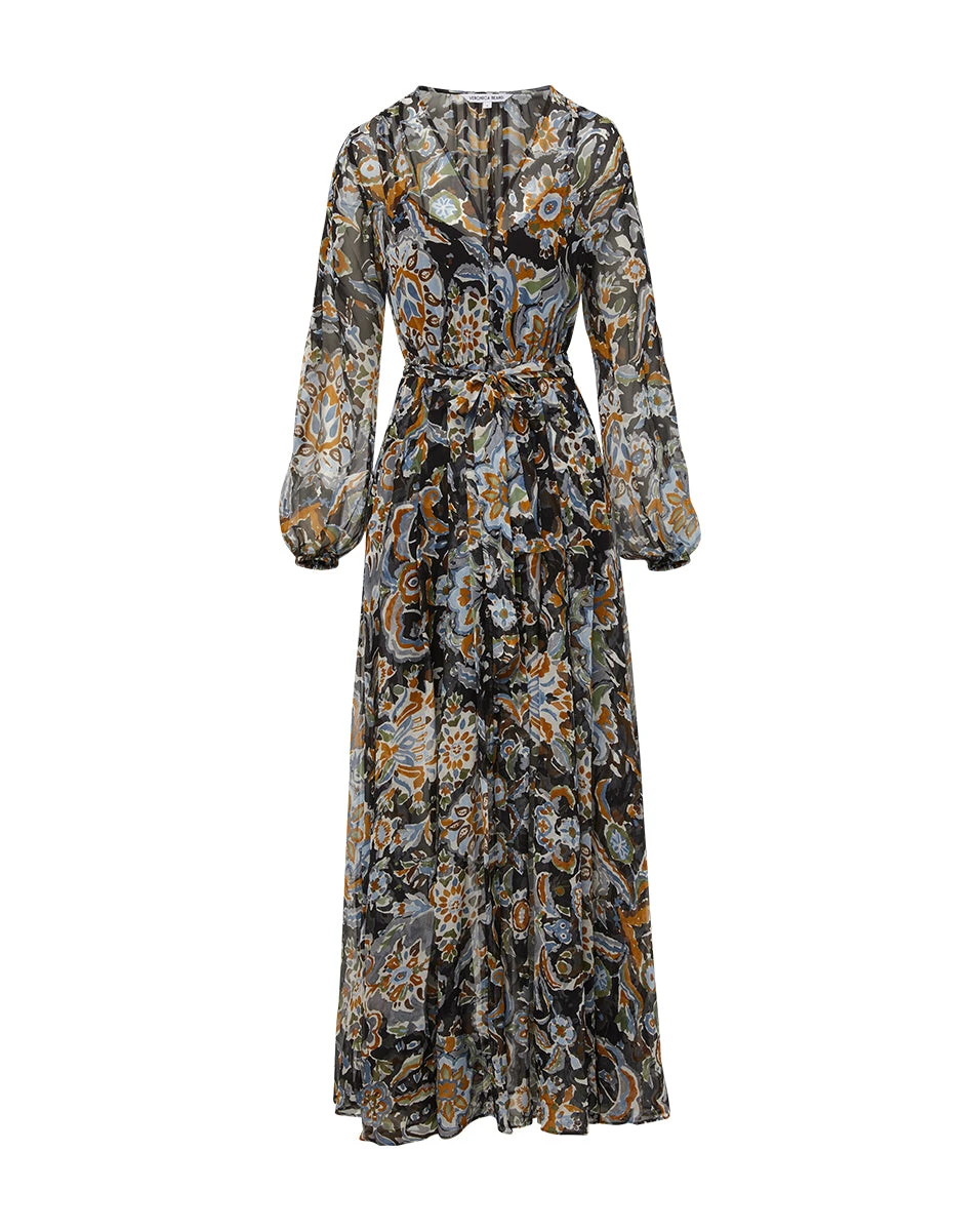 Veronica Beard Elvita Brushstroke Maxi Dress Veronica Beard Dresses