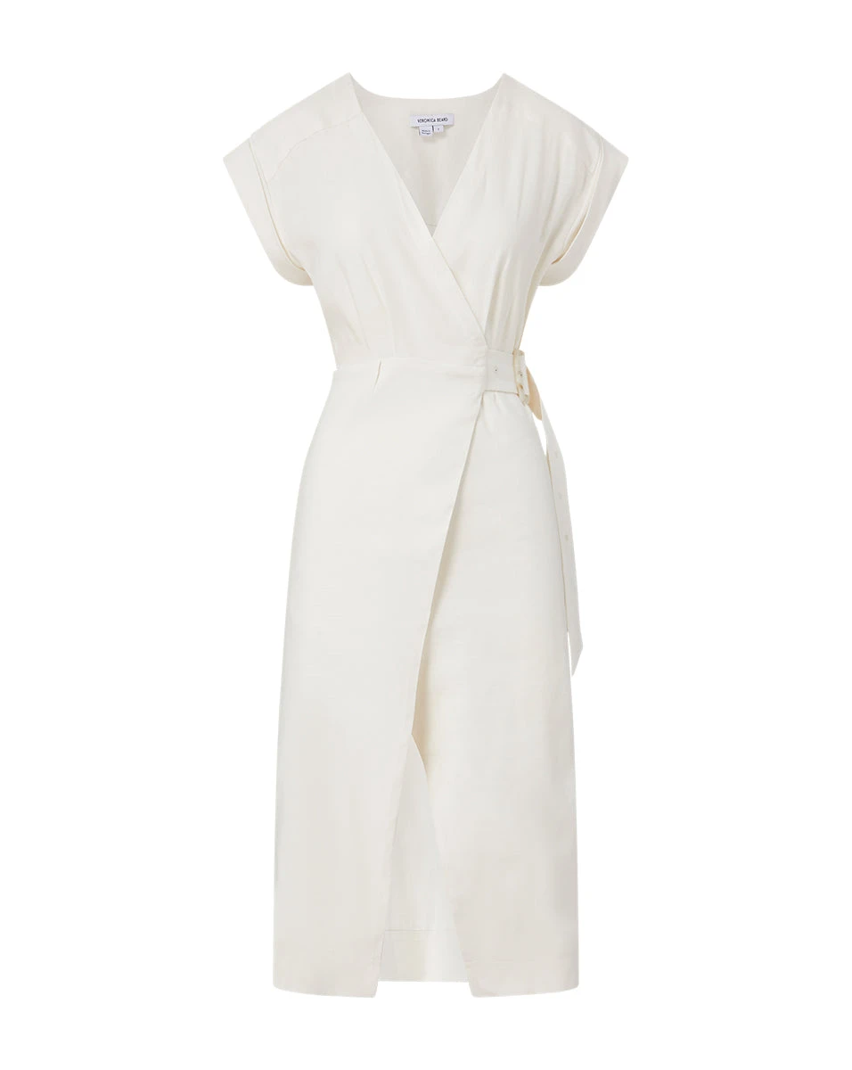 Veronica Beard Octavia Stretch-Linen Wrap Dress Veronica Beard Dresses