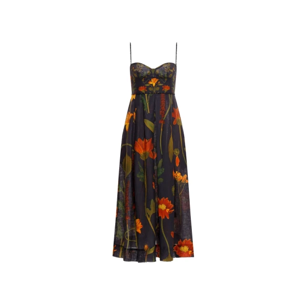Mambo Primavera Linen Midi Dress