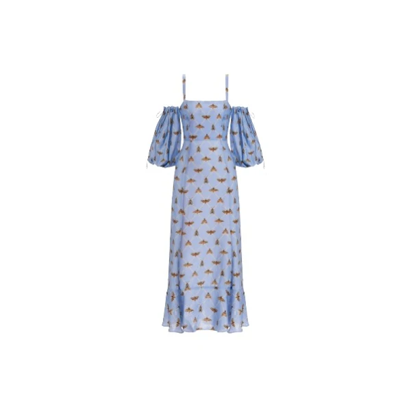 Mercedes Polilla Linen Midi Dress