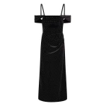 Borgo de Nor Adora Velvet Midi Dress Crystal Black Borgo de Nor