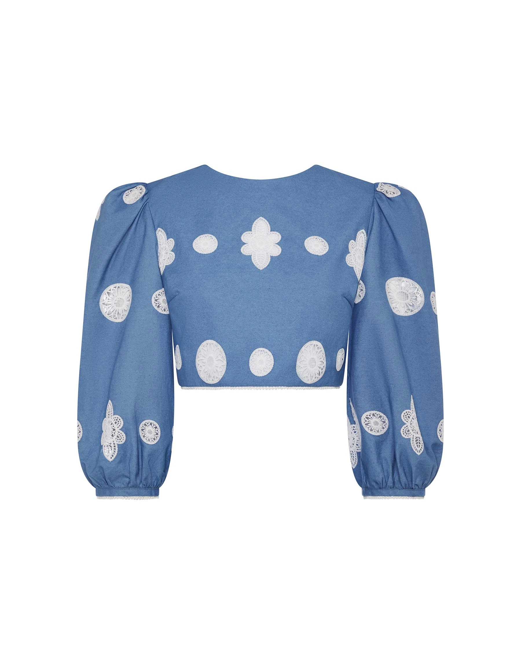 Borgo de Nor Alfie Denim Top White Lace Borgo de Nor