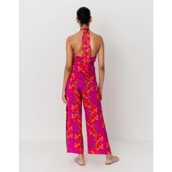 Amaris Hammered Satin Halter Top  Lily Fuchsia - Image 5