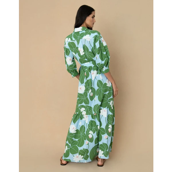 Bianca Linen Maxi Dress  Waterlily Green - Image 6