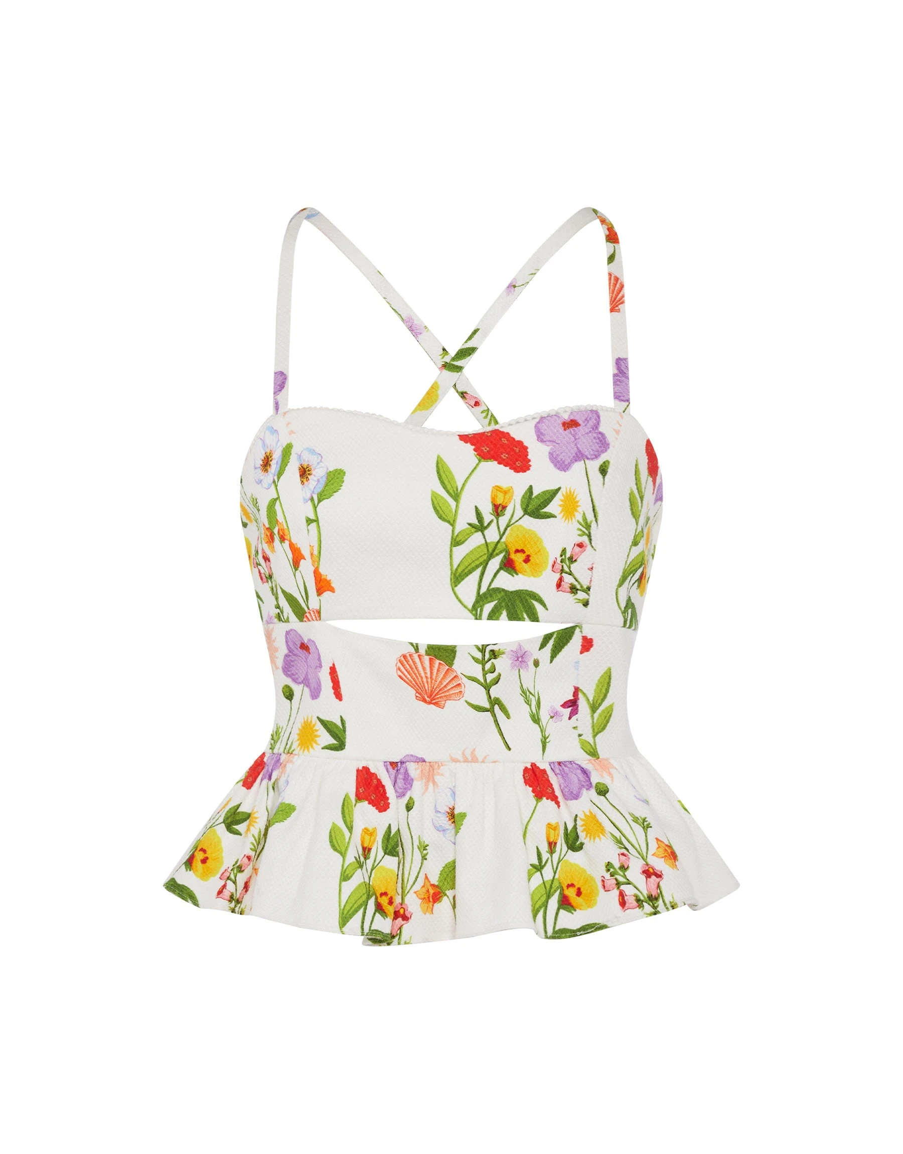 Borgo de Nor Callie Pique Top Terrazo White Borgo de Nor