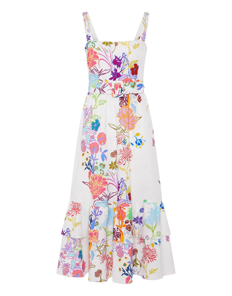 Borgo de Nor Dani Cotton Midi Dress Jardin White Borgo de Nor