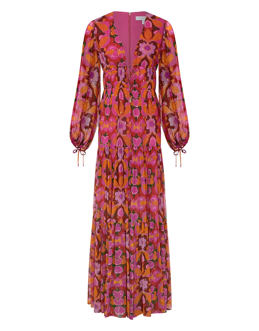 Borgo de Nor Freya Chiffon Maxi Dress Seventies Borgo de Nor