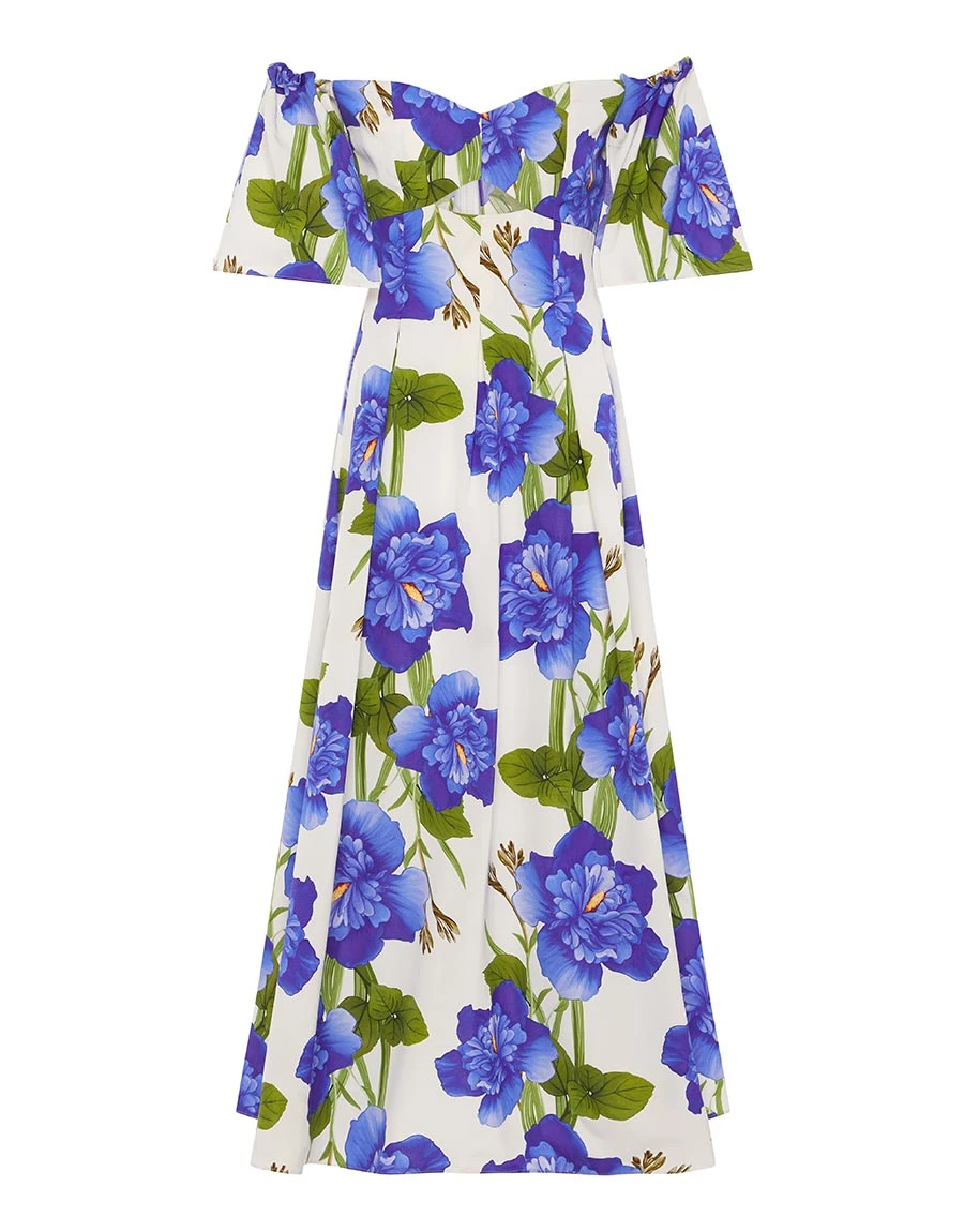 Borgo de Nor Giovanna Twill Maxi Dress Sugar Tip White Borgo de Nor