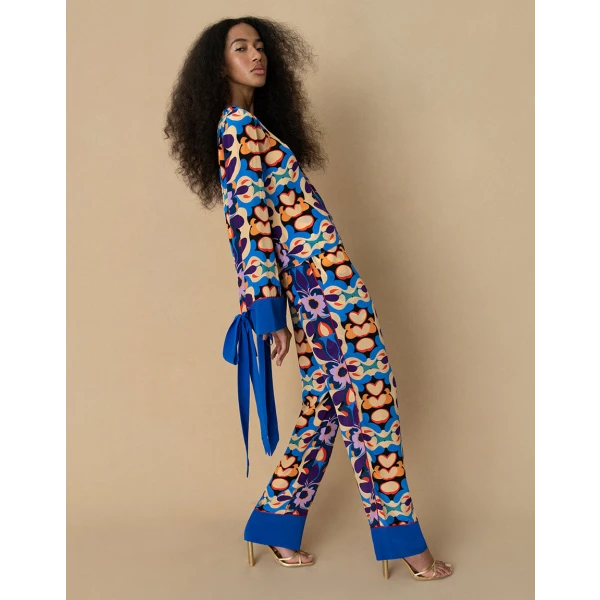 Havana Crepe Trouser  Seventies Blue - Image 4