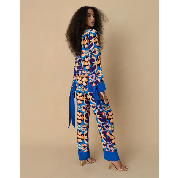 Havana Crepe Trouser  Seventies Blue - Image 5