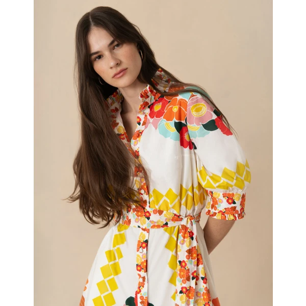 Marni Midi Dress  Astro Flowers White - Image 6