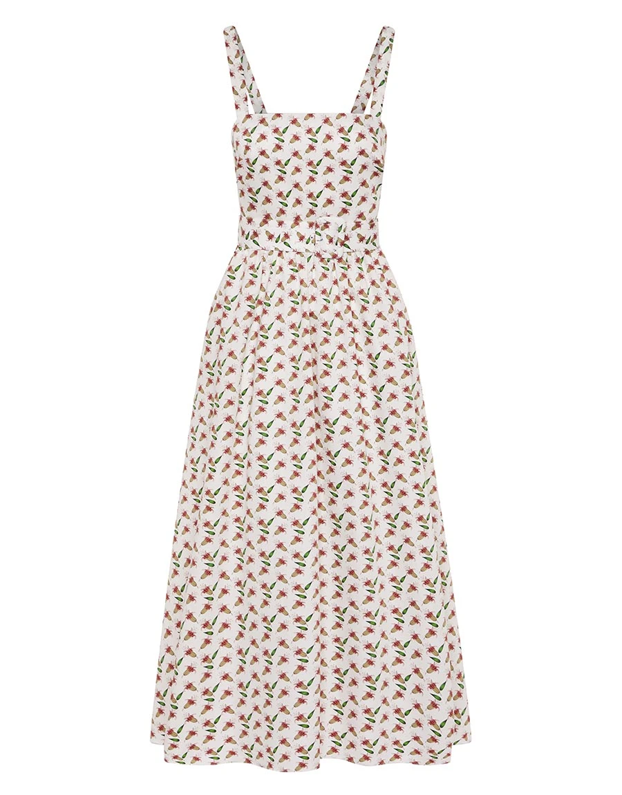 Borgo de Nor Ninet Cotton Midi Dress Floral Pink Borgo de Nor
