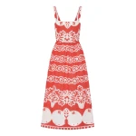 Borgo de Nor Ninet Lace Midi Dress Red Borgo de Nor
