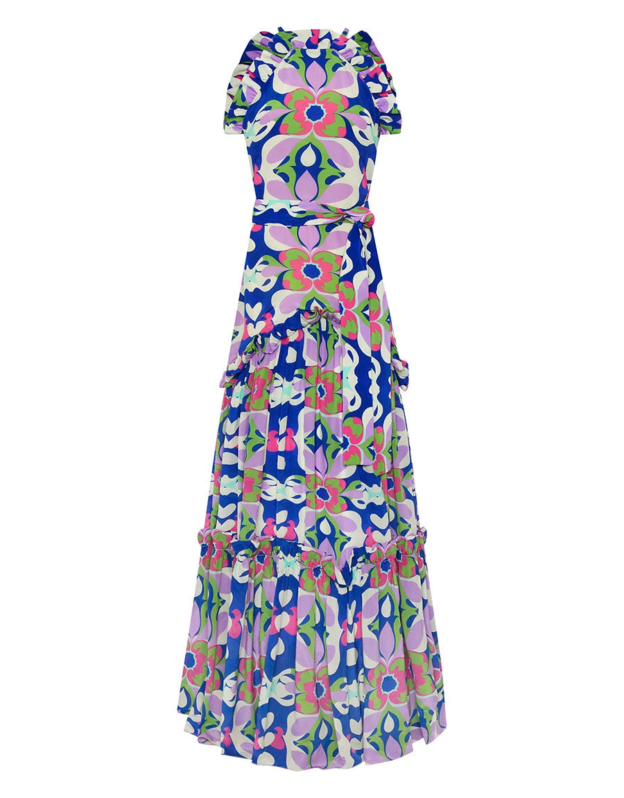 Borgo de Nor Tatiana Crepe Maxi Dress Seventies Pink Borgo de Nor