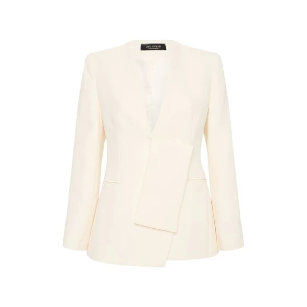 Ivory Crepe Striscia Blazer