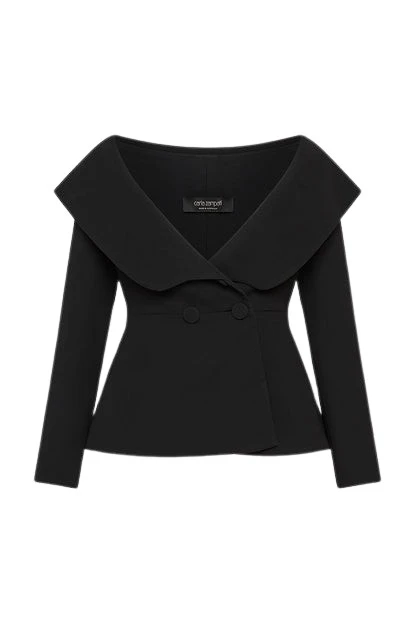 Carla-Zampatti-1411915_nobg Black Crepe Manarola Blazer - Image 1