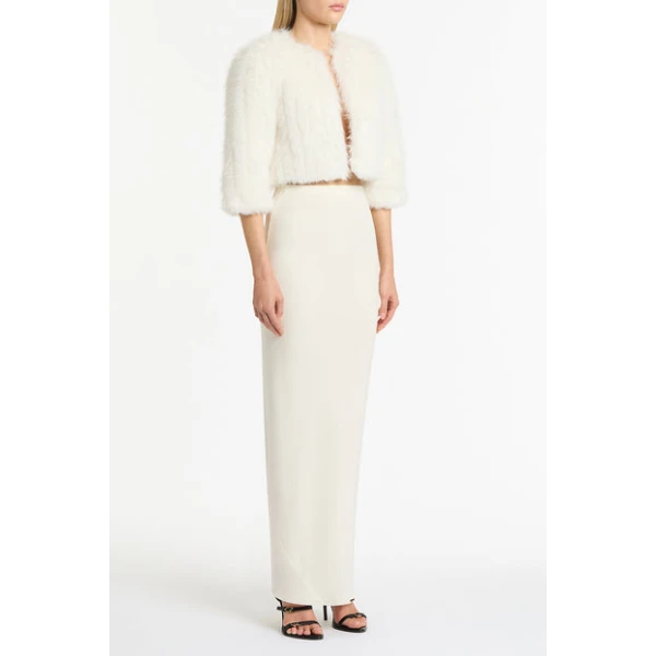 Ivory Crepe Bias Skirt - Image 4