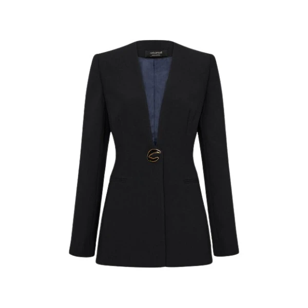 Black Crepe C Blazer