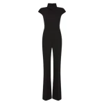 Black Crepe Polo Jumpsuit