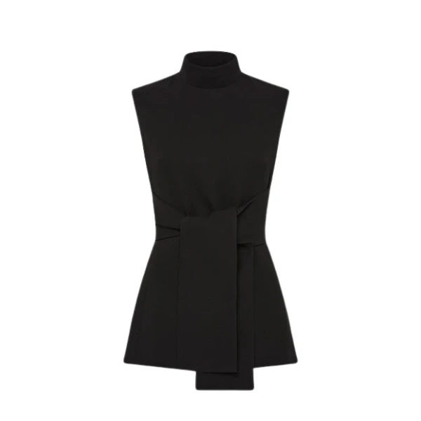 Black Crepe Striscia Polo