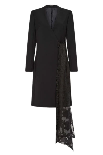 Carla-Zampatti-Black-Double-Wool-Bow-Dress67018_nobg Black Double Wool Bow Dress - Image 1