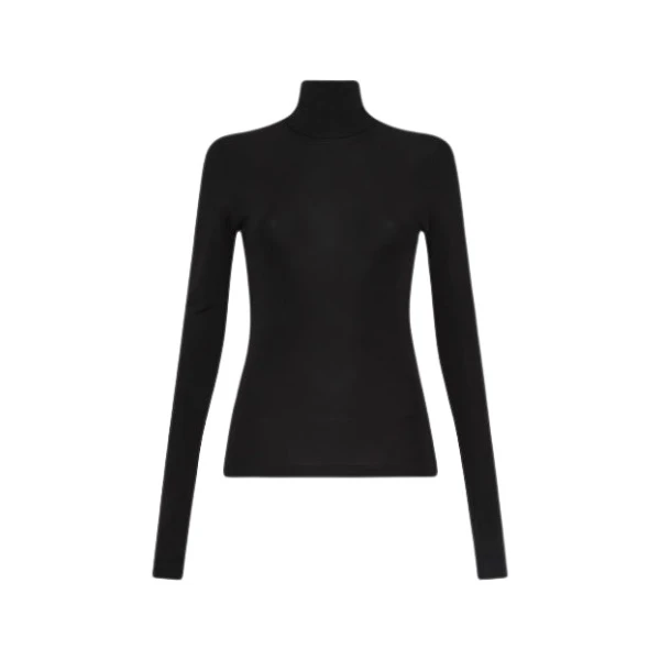 Black Fino Wool Jersey