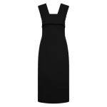 Black Crepe La Banda Midi Dress
