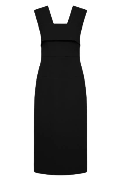 Carla-Zampatti-Chestnut-Faux-Fur-Manicotto90508_nobg Black Crepe La Banda Midi Dress - Image 1