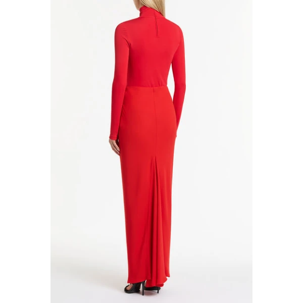 Red Crepe Bias Skirt - Image 3